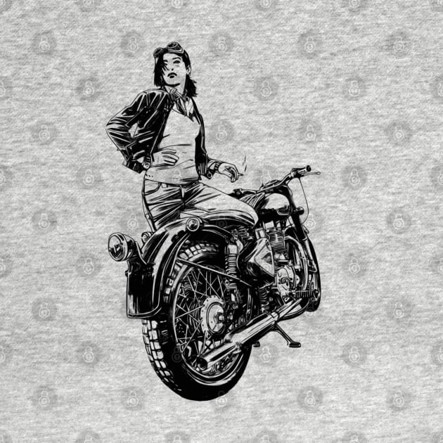 Girl with a motorcycle by Norzeatic